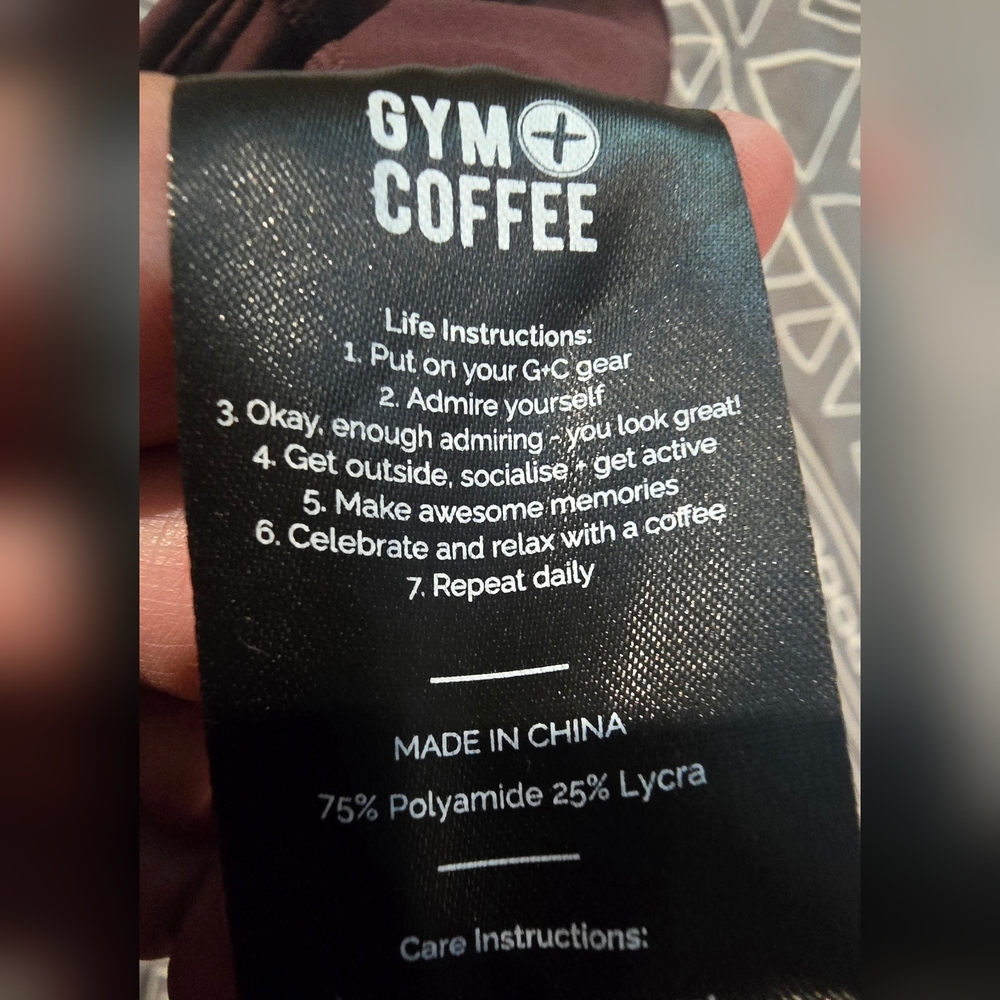 Gym + Coffee High Waisted Leggings Size Medium - Picture 12 of 12